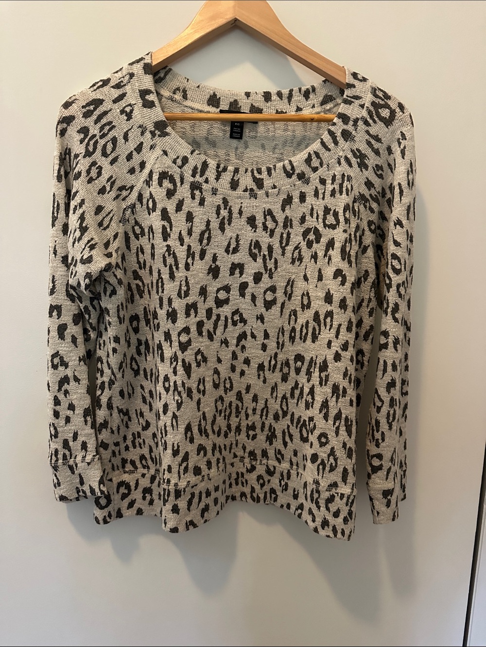 Tribal Cream and Black Leopard-Print Scoopneck Sweater